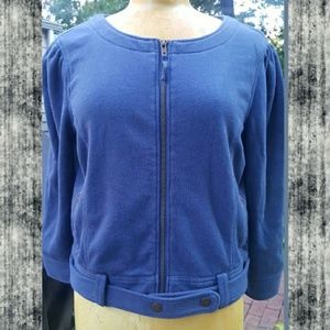 ModCloth Knitted Dove French  terry Bomber Jacket